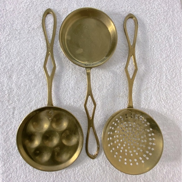 Vintage India Brass 3 Piece Hanging Set - Picture 1 of 5